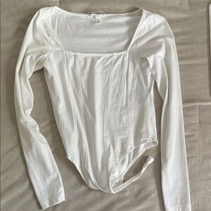 H&M White Long Sleeve Bodysuit